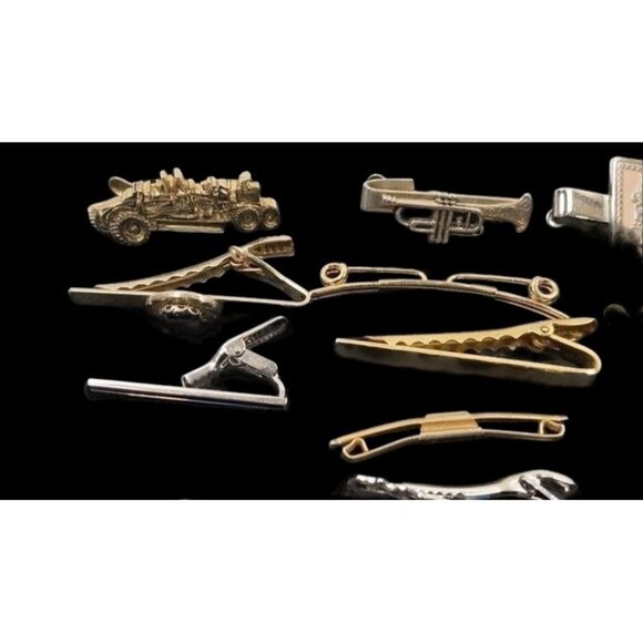 Vintage Men’s Tie Money Clip Lot – Mixed Brands & Eras Robbins Co. Attleboro - Picture 3 of 9